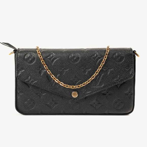 Louis Vuitton Felicie Black Monogram Empreinte Leather Pochette - Picture 1 of 16